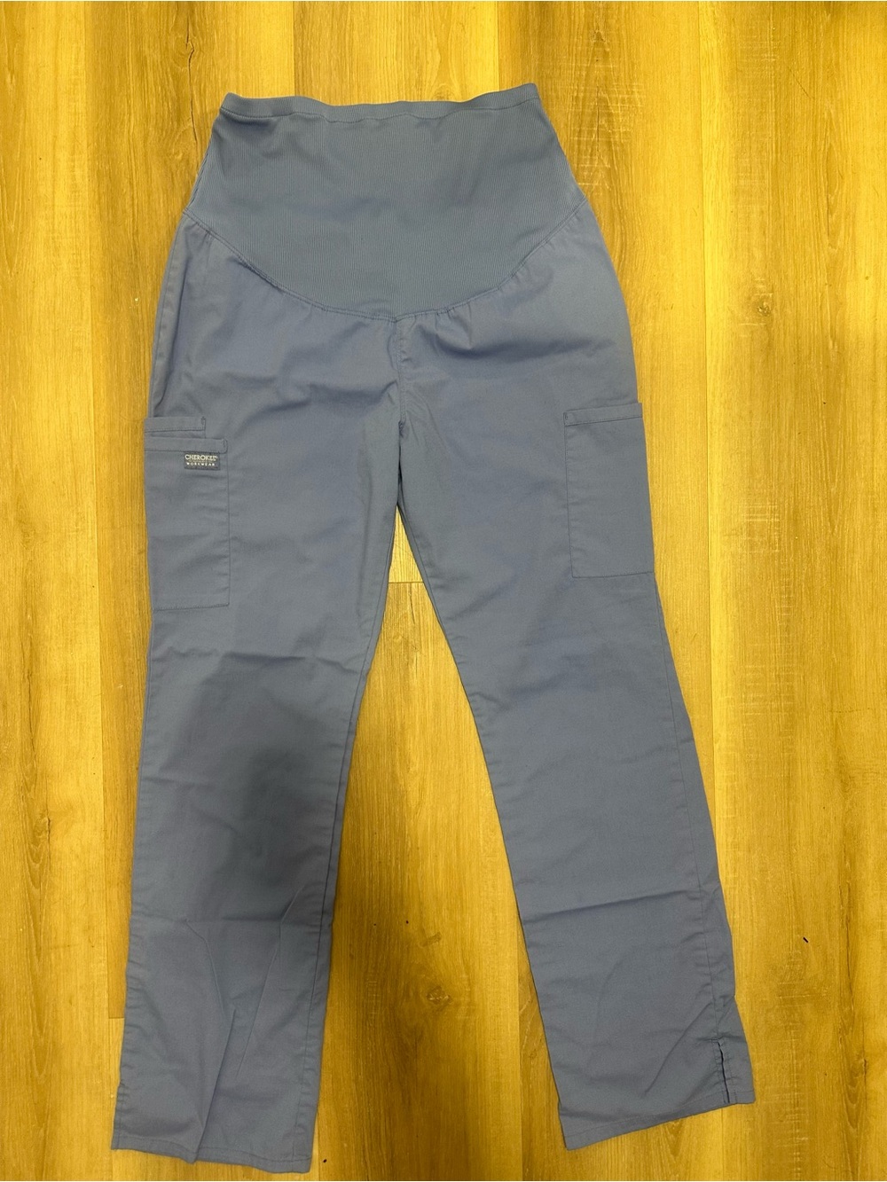 🩵Cherokee Slate Blue Straight-Leg Maternity Cargo Scrub Pants 🩵